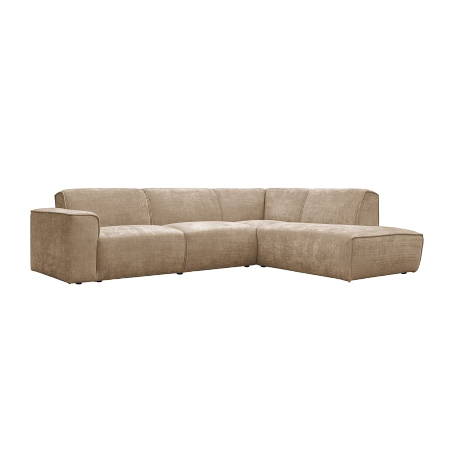 Canapé d'angle en tissu taupe - Angle droit